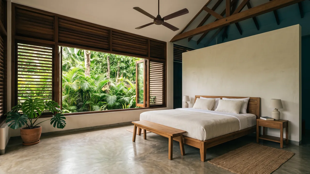 A cool, dry Sri Lankan bedroom